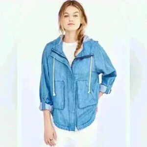 BDG Urban Outfitters Denim Drapery Anorak Jacket size Medium